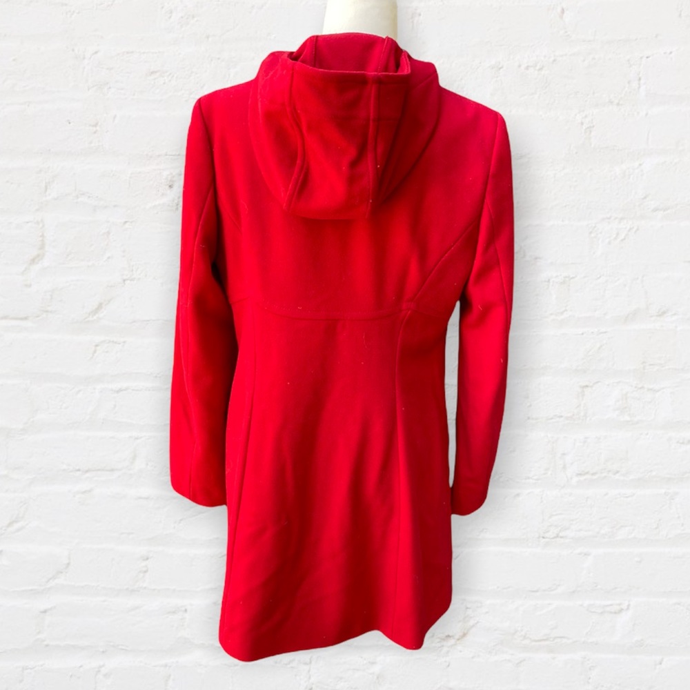 United Colors of Benetton Red Wool Toggle Hooded Coat - Picture 4 of 8